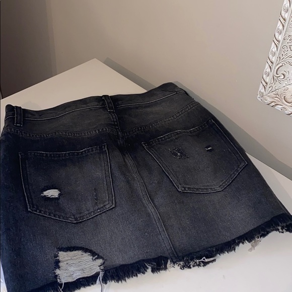 Free People Dark Grey Distressed Skirt - Picture 8 of 8